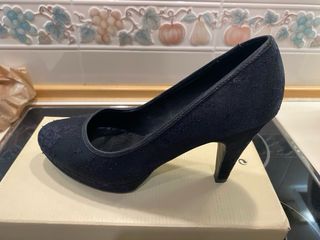 Zapatos de tacón negros encaje talla 40