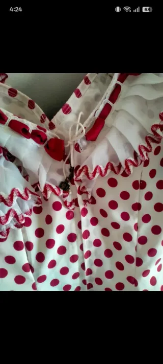 Vestido Flamenca Talla S Lunares Rojo