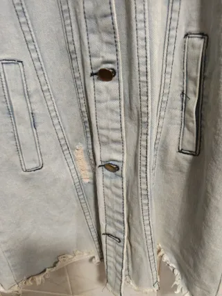 Vestido vaquero largo desgastado