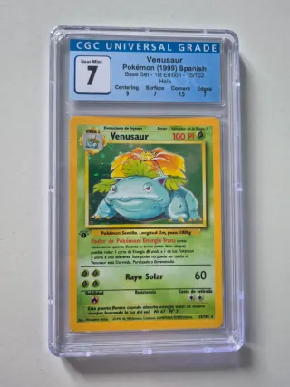 Venusaur carta Pokemon base set 1ed CGC 7