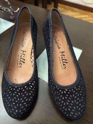 Zapatos Patricia Miller Terciopelo Azul