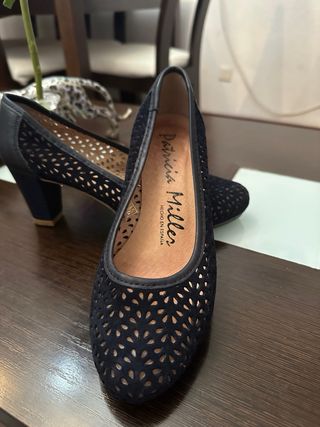 Zapatos Patricia Miller Terciopelo Azul