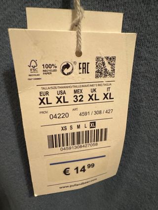 Sudadera Pull&Bear Azul Talla XL