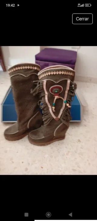 Botas altas Nemoníc Talla 36 Verde Oliva