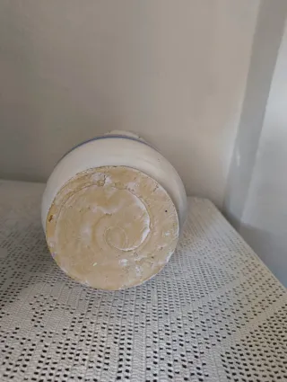 Jarrón Talavera Artesanal Azul y Blanco