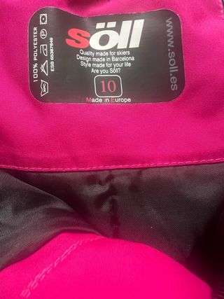 Pantalón de esquí niña 10 años rosa