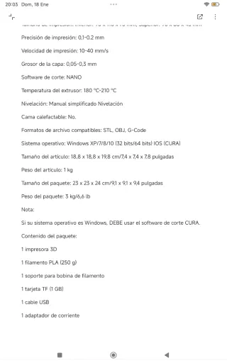 Impresora 3D EasyThreed Blanca