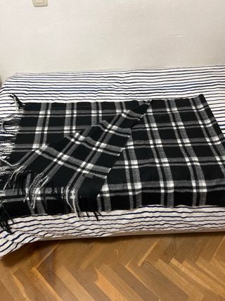 Bufanda unisex cuadros blanco y negro