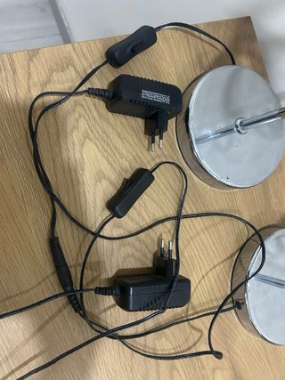 Lámparas de noche espiral plateadas