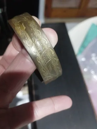 Bracciale donna vintage arabo ferro grezzo inciso