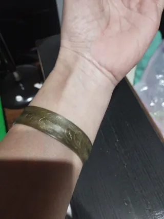 Bracciale donna vintage arabo ferro grezzo inciso