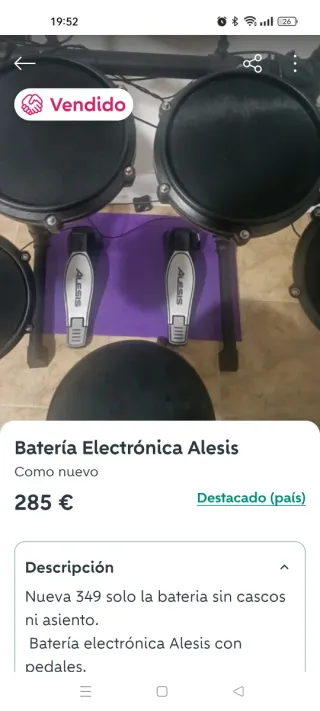 Batería Electrónica Alesis con Pedales
