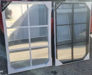 Espejo Ventana Blanco y Cristal