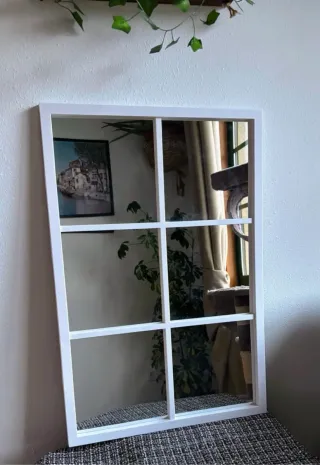 Espejo Ventana Blanco y Cristal