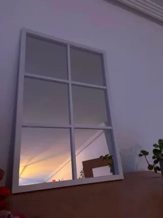 Espejo Ventana Blanco y Cristal