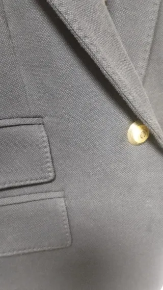 Chaqueta Zara azul con coderas beige Talla XS