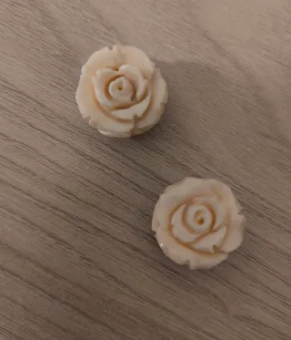 Orecchini avorio antico grandi non montati