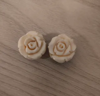 Orecchini avorio antico grandi non montati