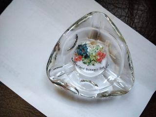 Cenicero Cristal Recuerdo Suiza
