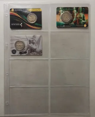 Paquete 10 hojas álbum coincards monedas