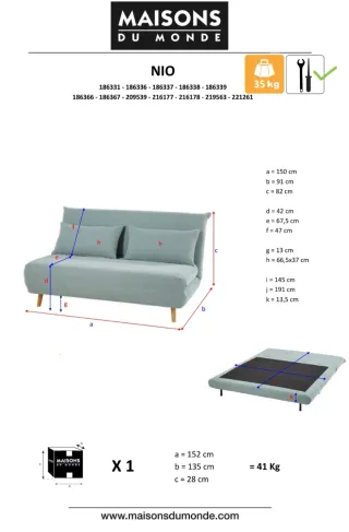 Sofá Cama Maisons du Monde Amarillo