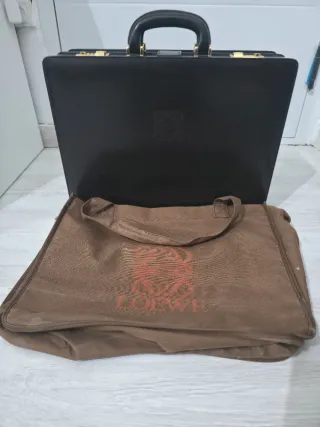 Maletín Loewe Piel Negro y Marrón