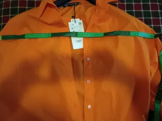 Camisa Zara Oversize Naranja Talla XXL