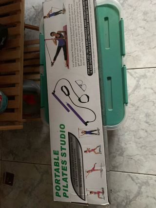 Barra Pilates Portátil con Bandas Elásticas Morada