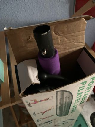 Barra Pilates Portátil con Bandas Elásticas Morada