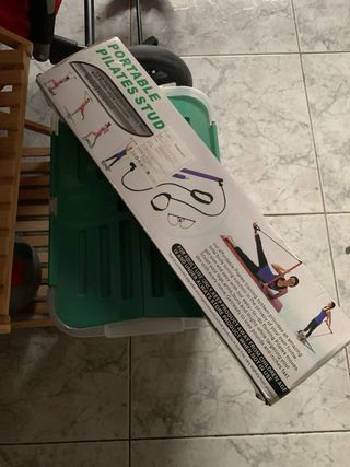 Barra Pilates Portátil con Bandas Elásticas Morada