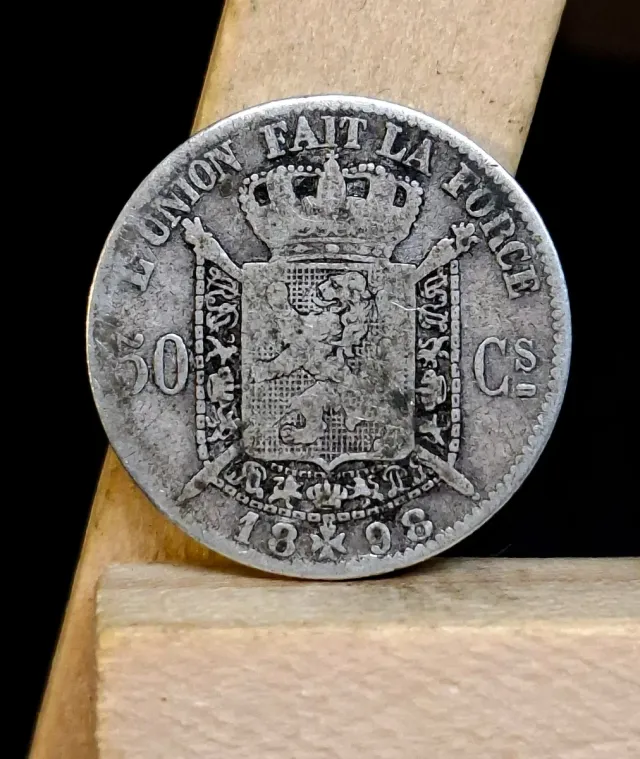 50 céntimos, 1898. Leopoldo II de Bélgica