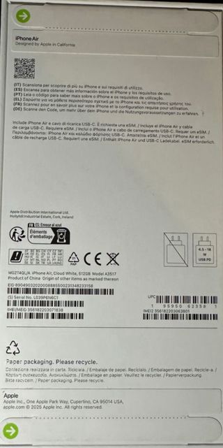 iPhone air 512GB Blanco nube Precintado