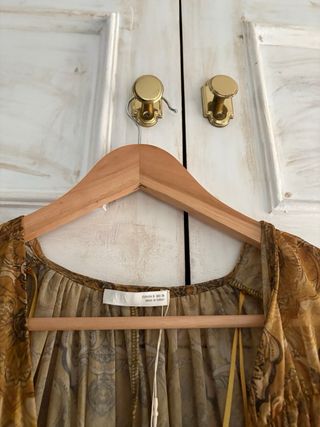 Blusa Zara Estampada Manga Larga Talla S