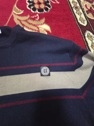 Maglioncino uomo blu e beige