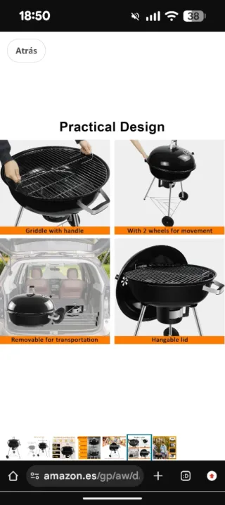 Barbacoa 57cm, stile Weber