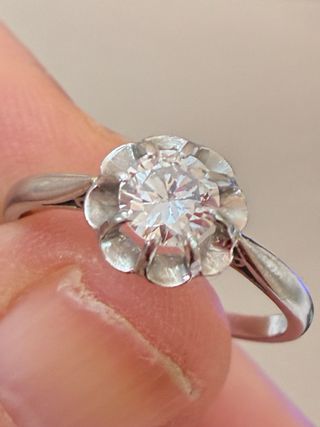 Anillo Platino 0.70 Ct Diamante Natural VS2