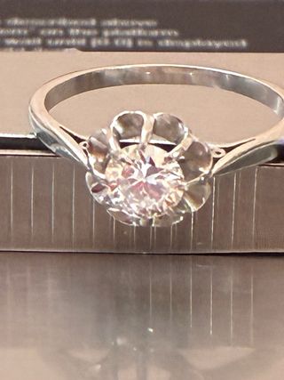 Anillo Platino 0.70 Ct Diamante Natural VS2