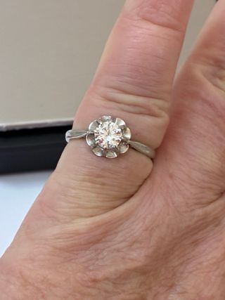 Anillo Platino 0.70 Ct Diamante Natural VS2