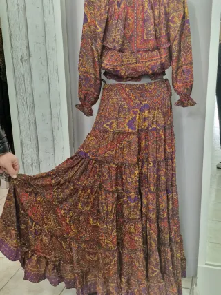 Conjunto falda y top estampado bohemio