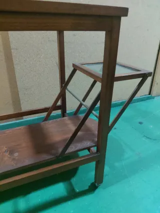 Mueble camarera madera y cristal