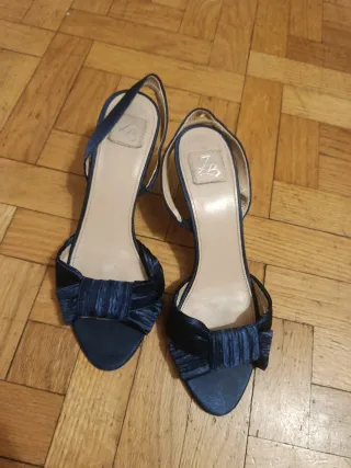 Sandalias de fiesta azul pavo real