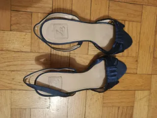 Sandalias de fiesta azul pavo real