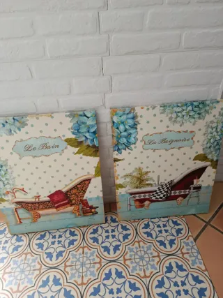 Cuadro Decorativo Baño Vintage