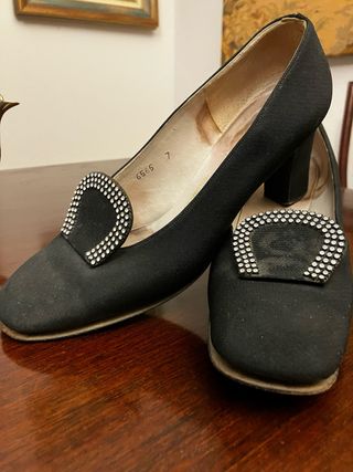 Zapatos de fiesta vintage negros talla 37