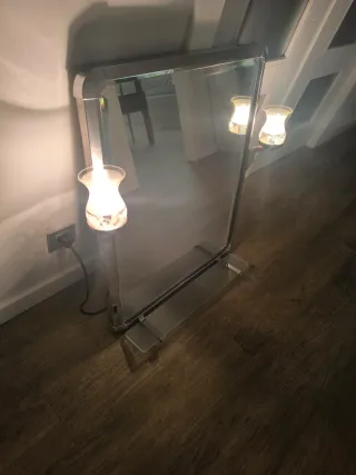 Antiguo espejo de Baño Plata y Cristal