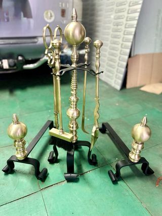 Set di strumenti per camino e camini decorativi in metallo
