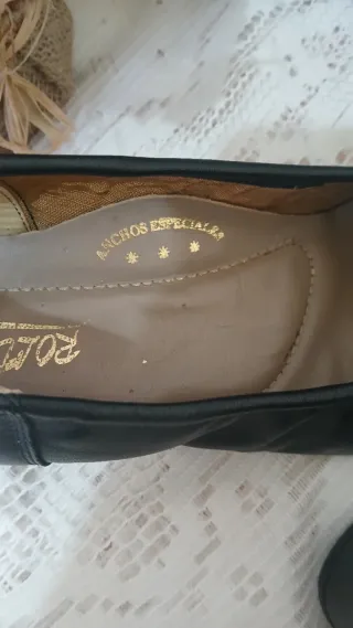 Zapatos de piel negros ancho especial T37