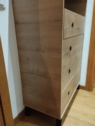 Cómoda 4 cajones roble Leroy Merlin