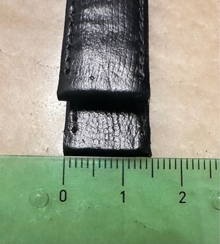 Pulsera de reloj de piel de lagarto 15mm negra