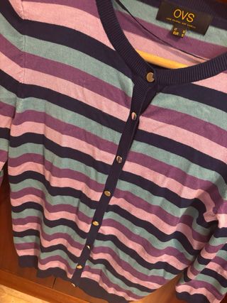 Cardigans OVS rayas morado y azul